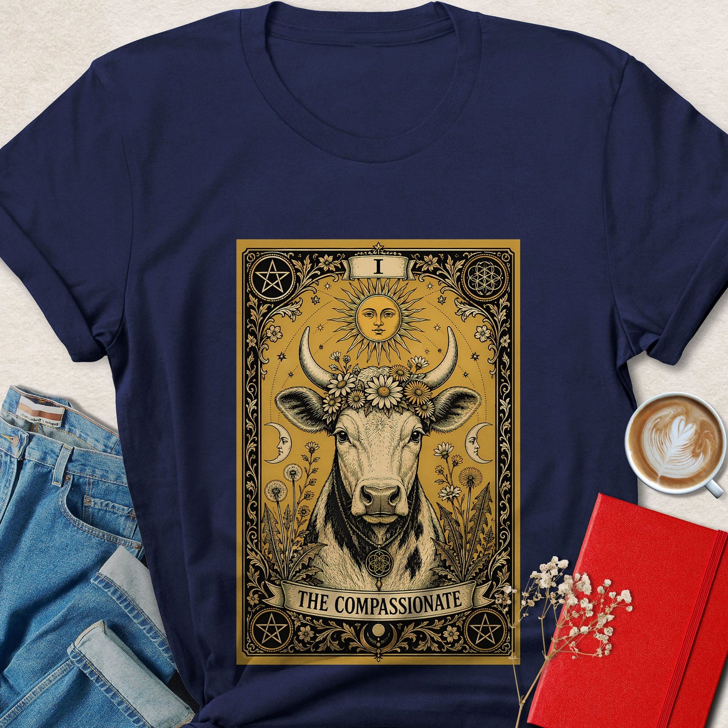 Cow Tarot Vegan Shirt Animal Rights Plant Based Tee