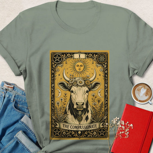 Cow Tarot Vegan Shirt Animal Rights Plant Based Tee