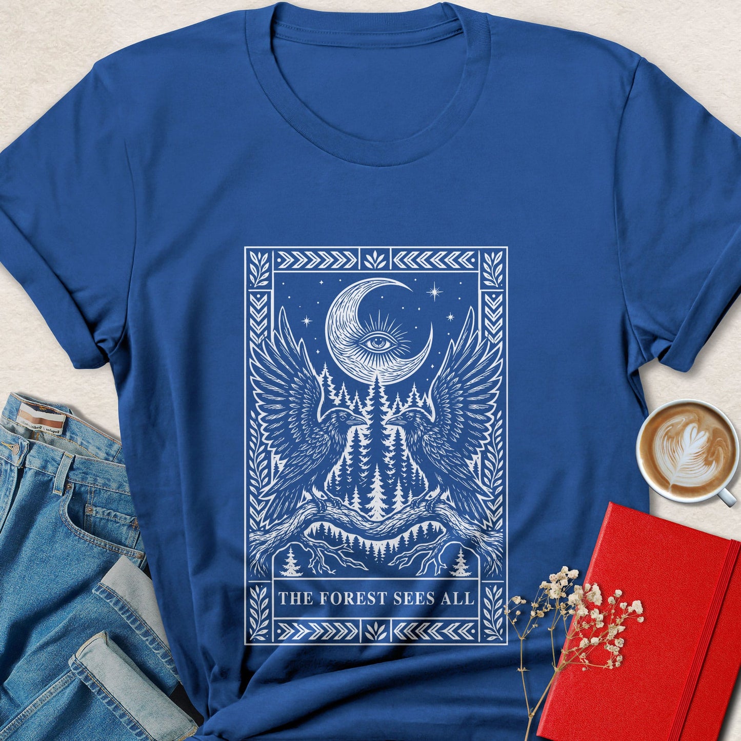 Mystical Forest Raven Shirt | Nature Lover Graphic Tee