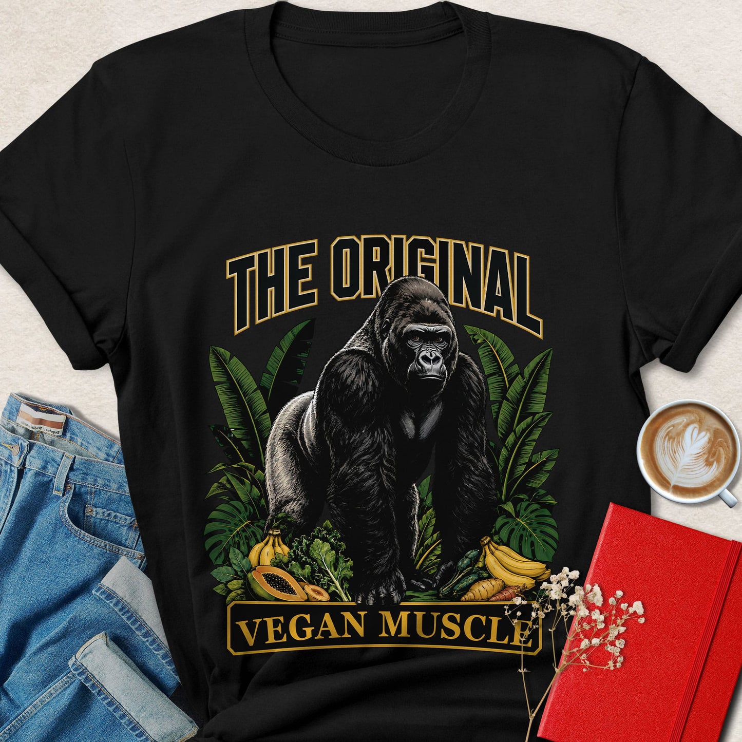 The Original Vegan Muscle Gorilla Vegan Fitness T-Shirt