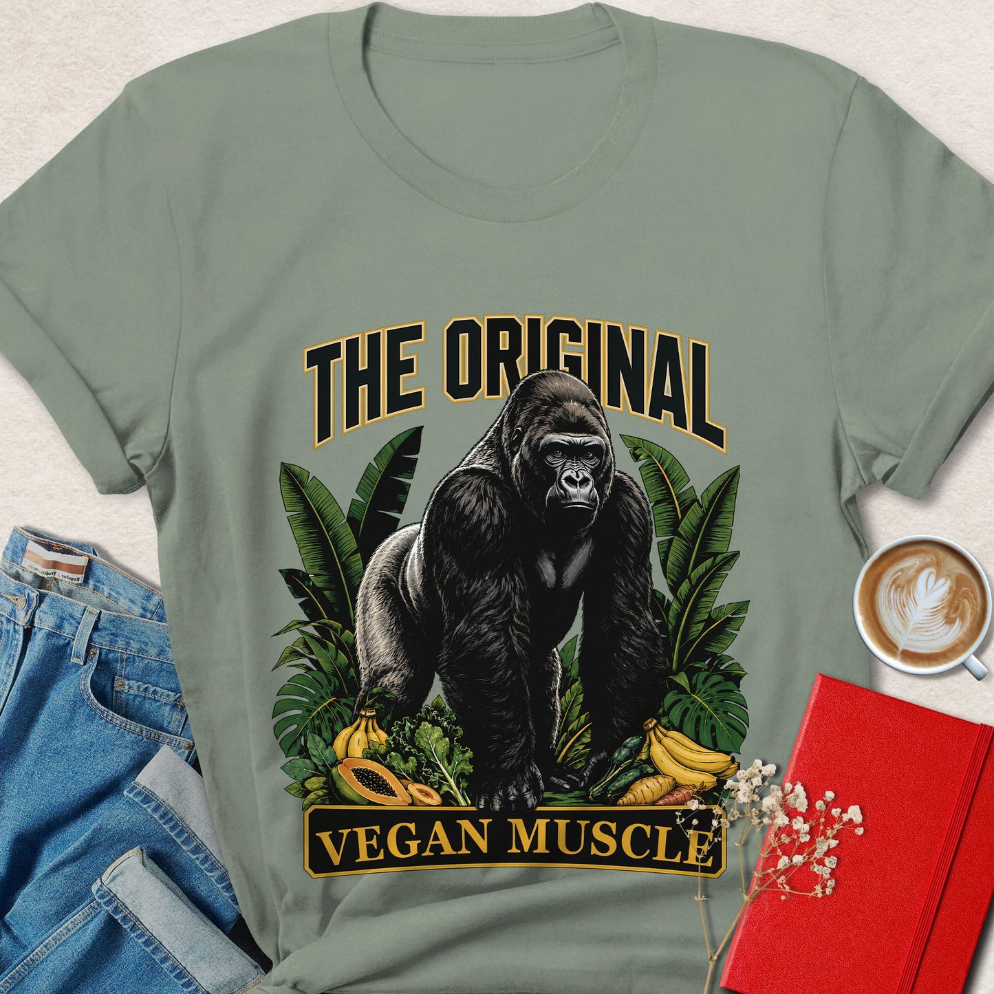 The Original Vegan Muscle Gorilla Vegan Fitness T-Shirt