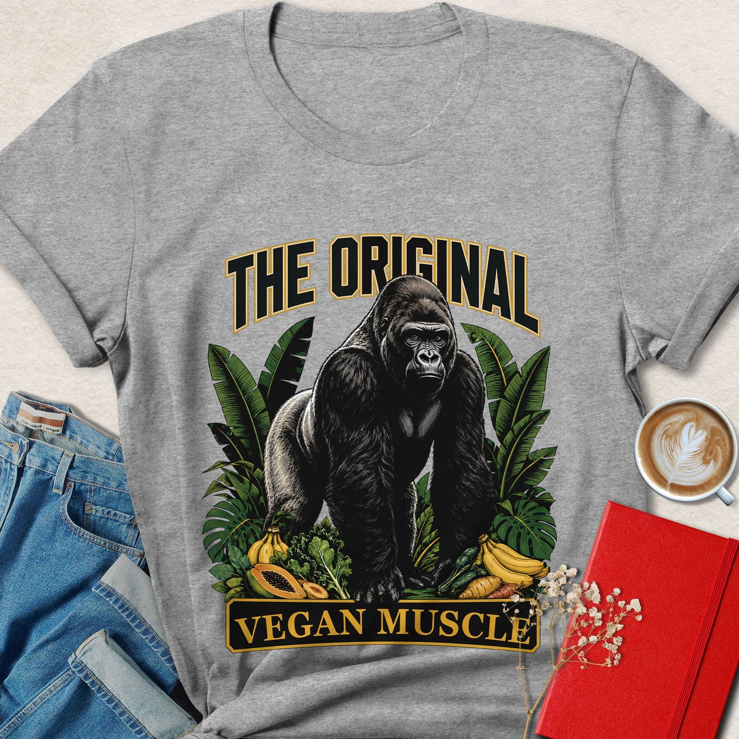 The Original Vegan Muscle Gorilla Vegan Fitness T-Shirt