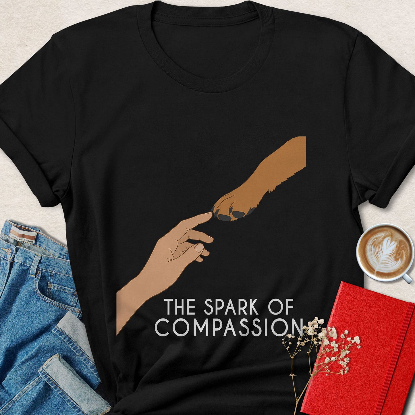 The Spark of Compassion Minimalist Animal Lover T-shirt