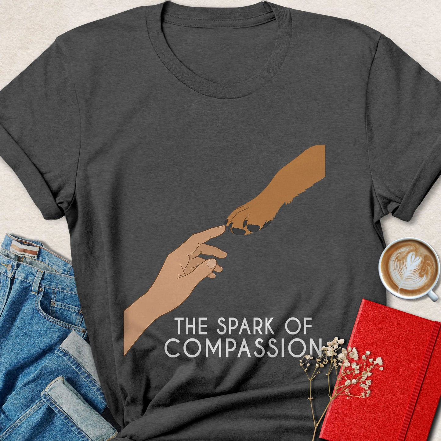 The Spark of Compassion Minimalist Animal Lover T-shirt
