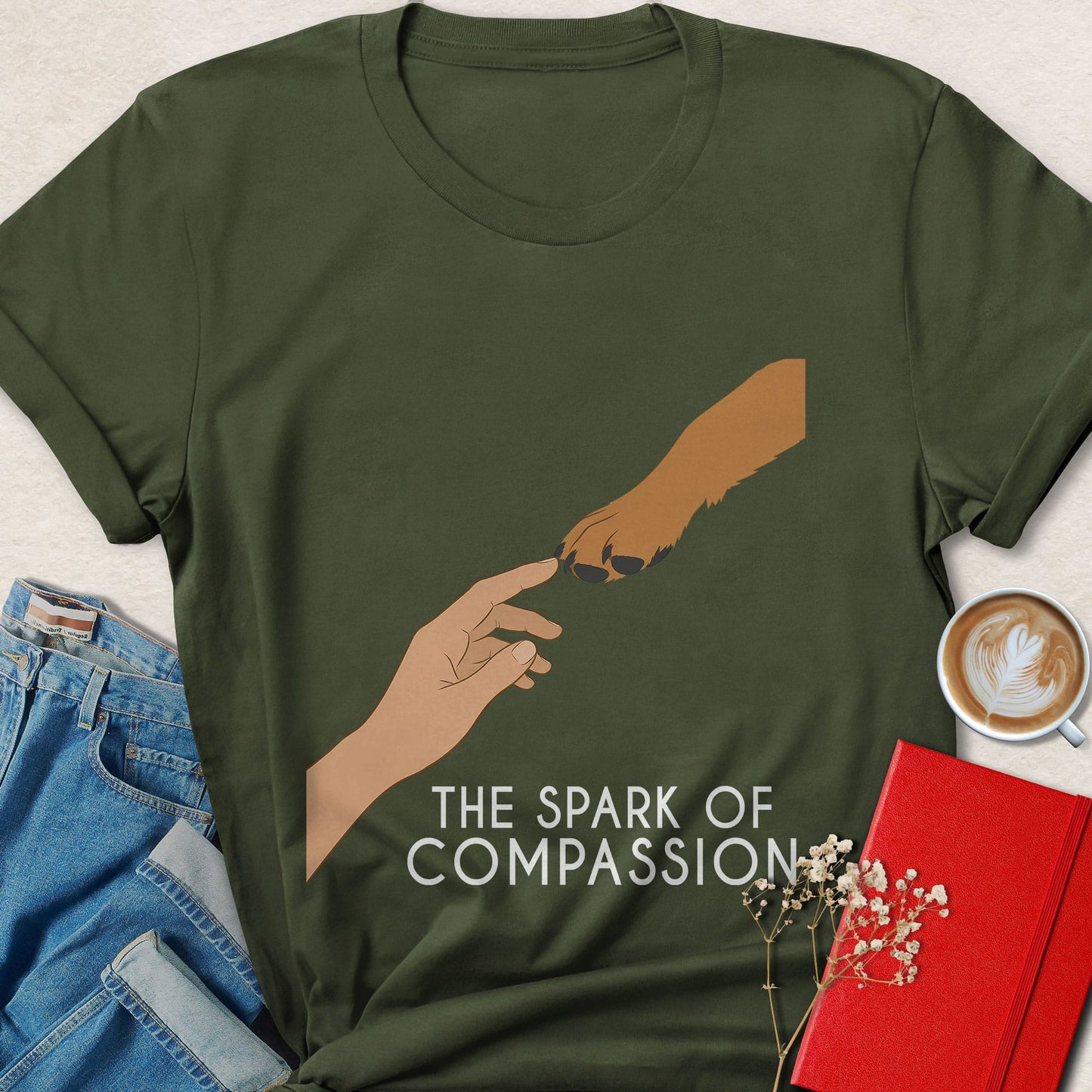 The Spark of Compassion Minimalist Animal Lover T-shirt