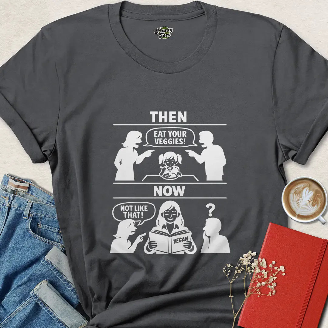 Then Now Vegan Shirt – Funny Plant Based Tee