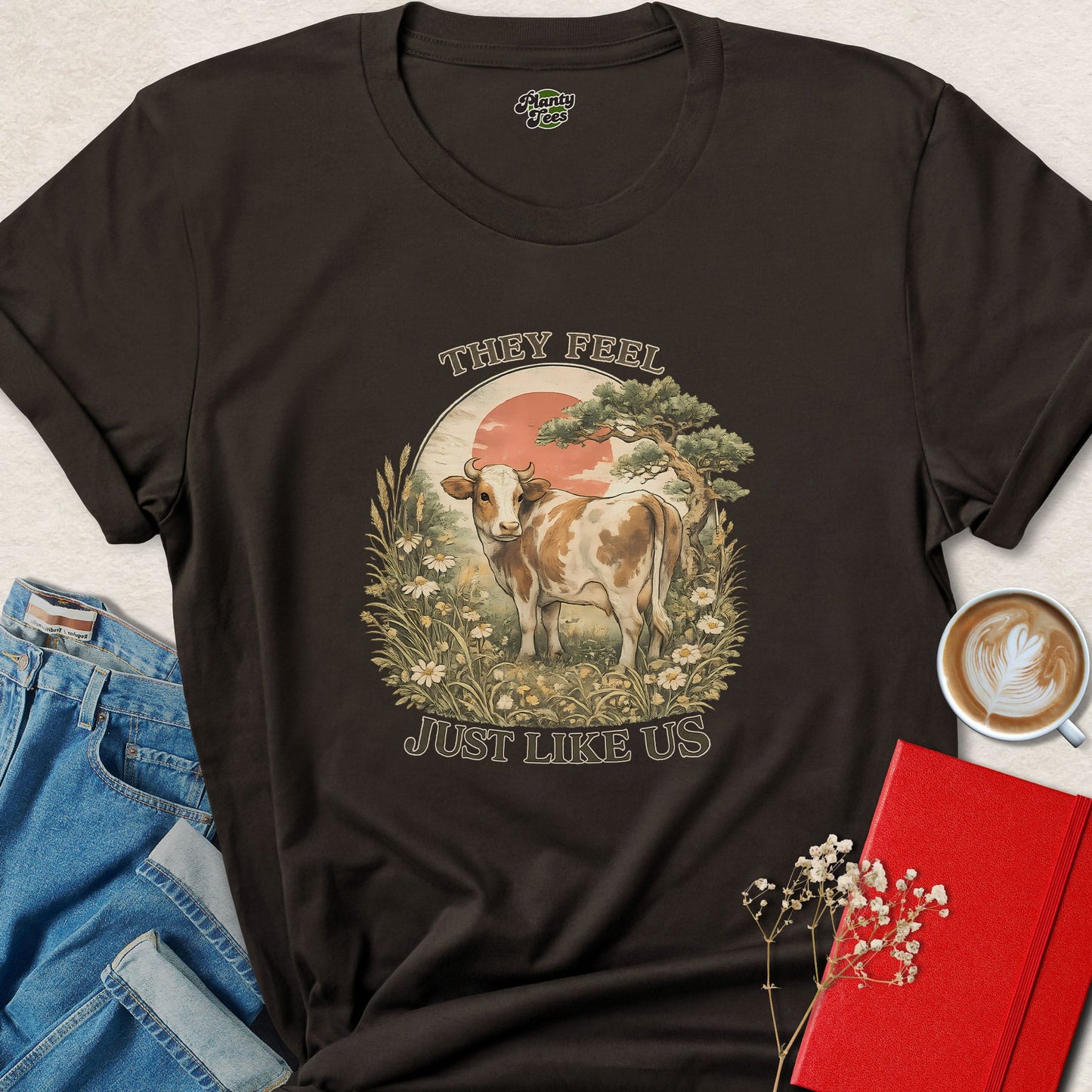 They Feel Just Like Us Shirt Vegan Animal Rights Graphic Tee