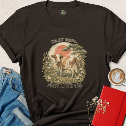 They Feel Just Like Us Shirt Vegan Animal Rights Graphic Tee