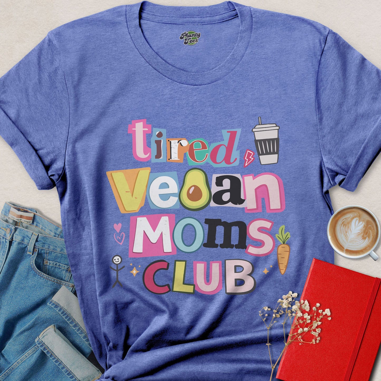 Tired Vegan Moms Club Shirt Plant Based Mom Life Graphic