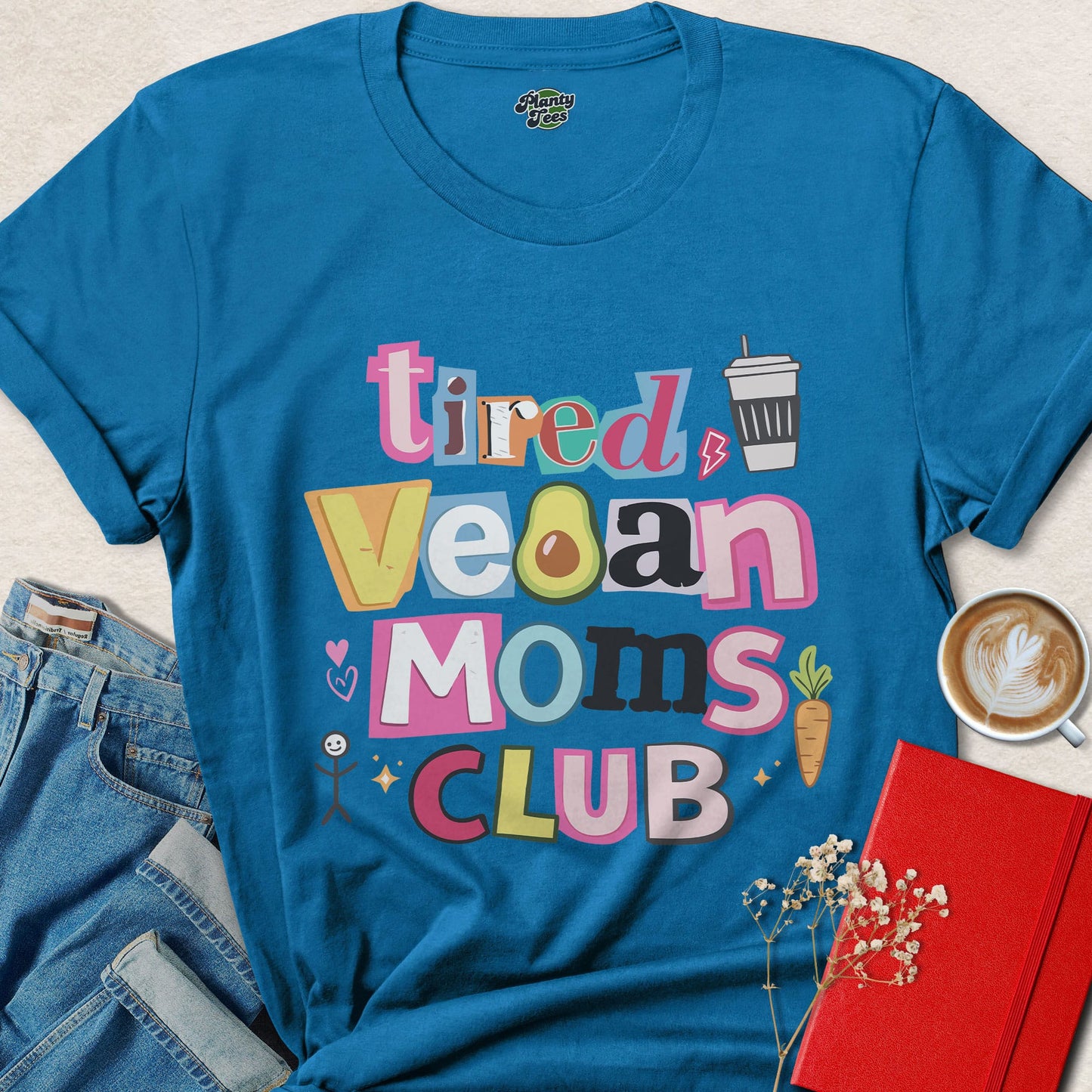 Tired Vegan Moms Club Shirt Plant Based Mom Life Graphic