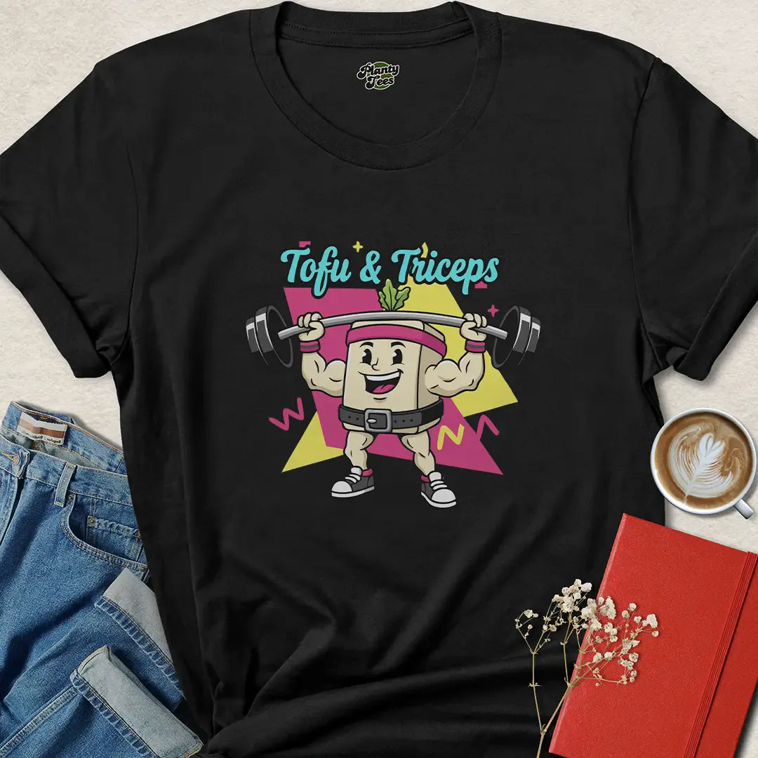 Tofu and Triceps Shirt – Funny Vegan Gym Tee for Plant-Based Lifters