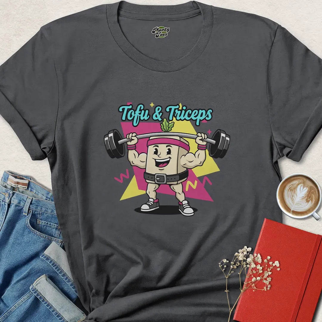 Tofu and Triceps Shirt – Funny Vegan Gym Tee for Plant-Based Lifters