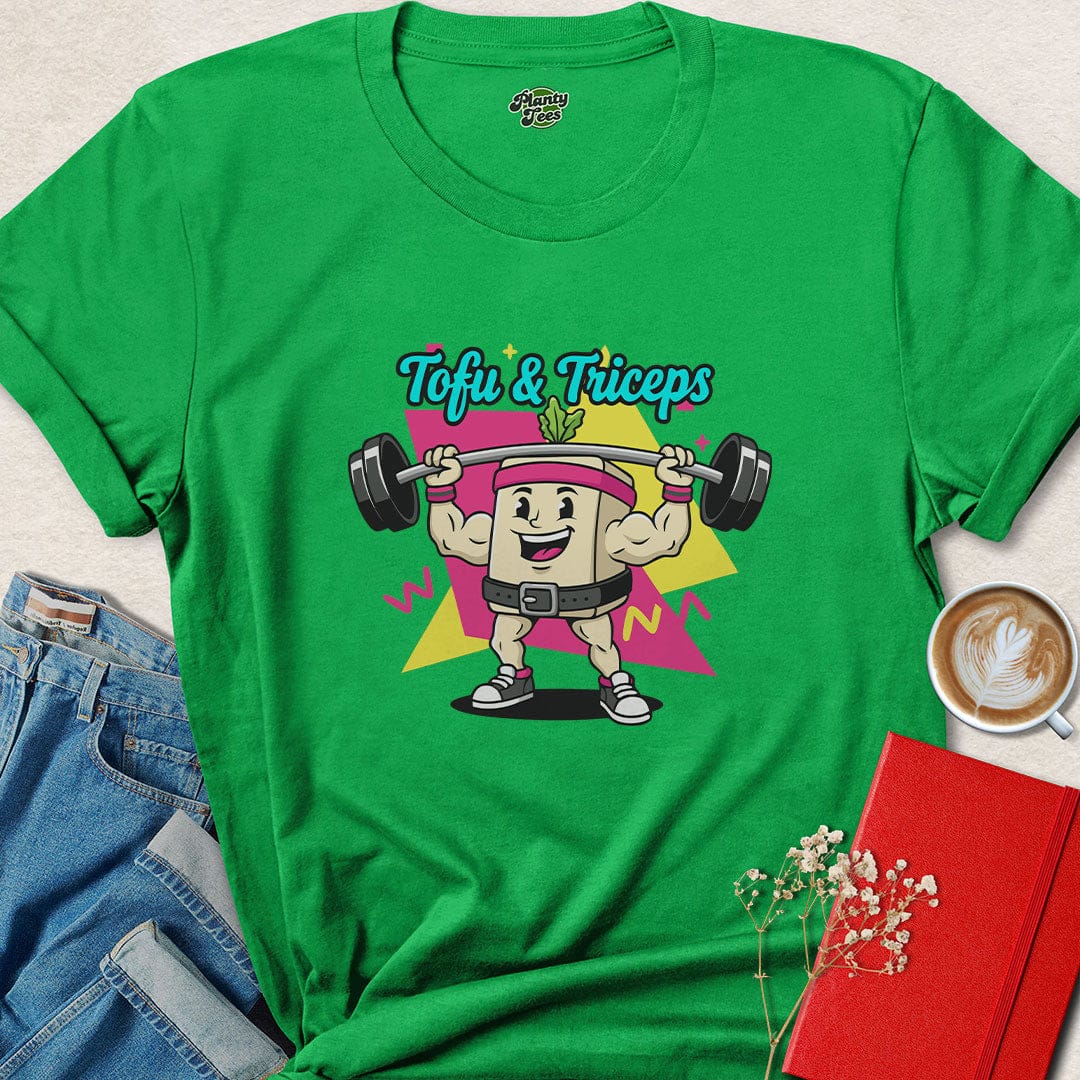 Tofu and Triceps Shirt – Funny Vegan Gym Tee for Plant-Based Lifters