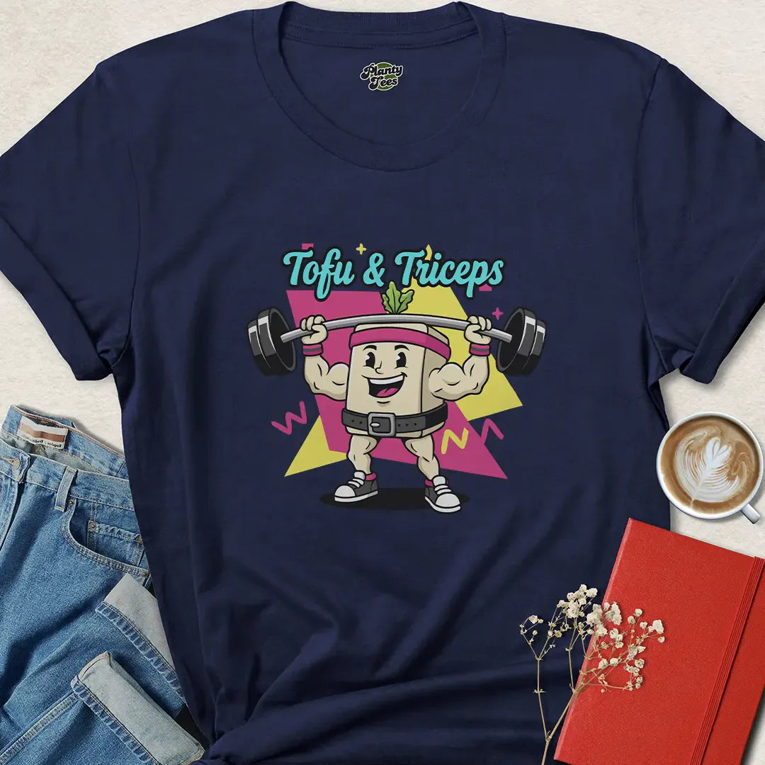 Tofu and Triceps Shirt – Funny Vegan Gym Tee for Plant-Based Lifters