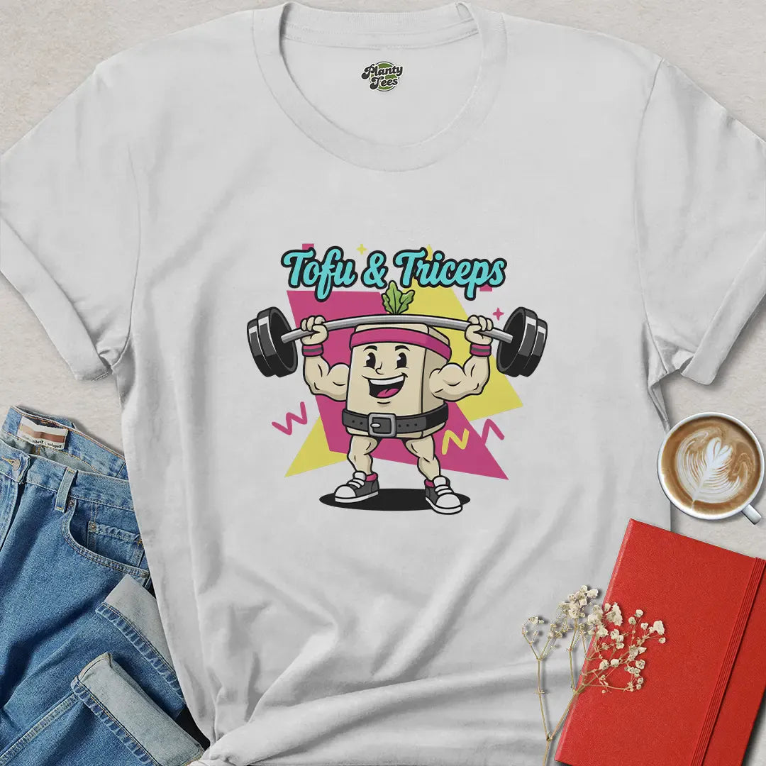 Tofu and Triceps Shirt – Funny Vegan Gym Tee for Plant-Based Lifters