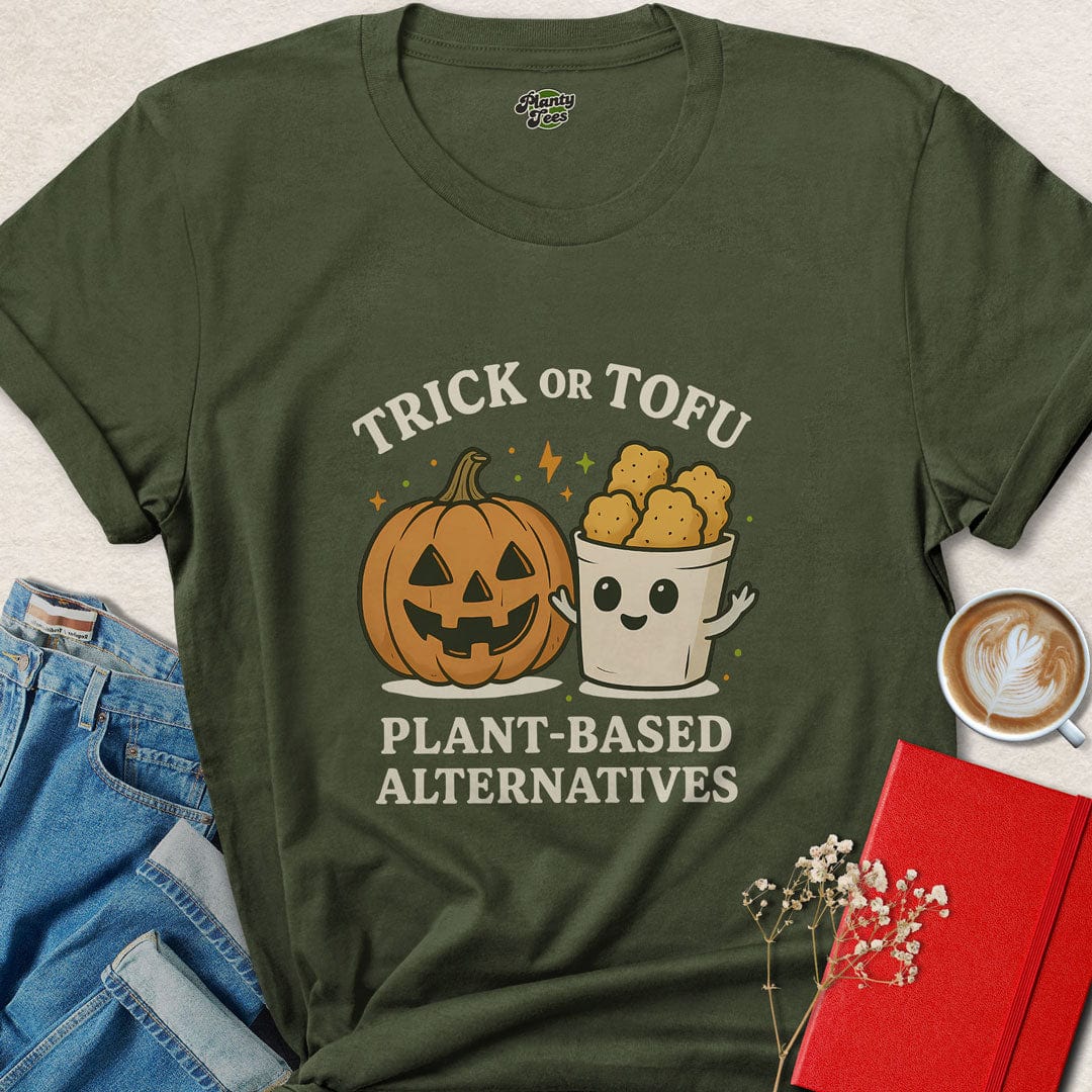 Trick or Tofu Halloween Vegan T-Shirt