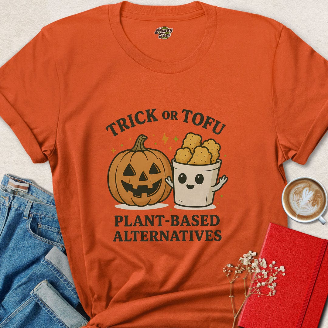 Trick or Tofu Halloween Vegan T-Shirt