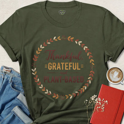 Vegan Thanksgiving Shirt – Thankful Grateful Plant-Based Tee