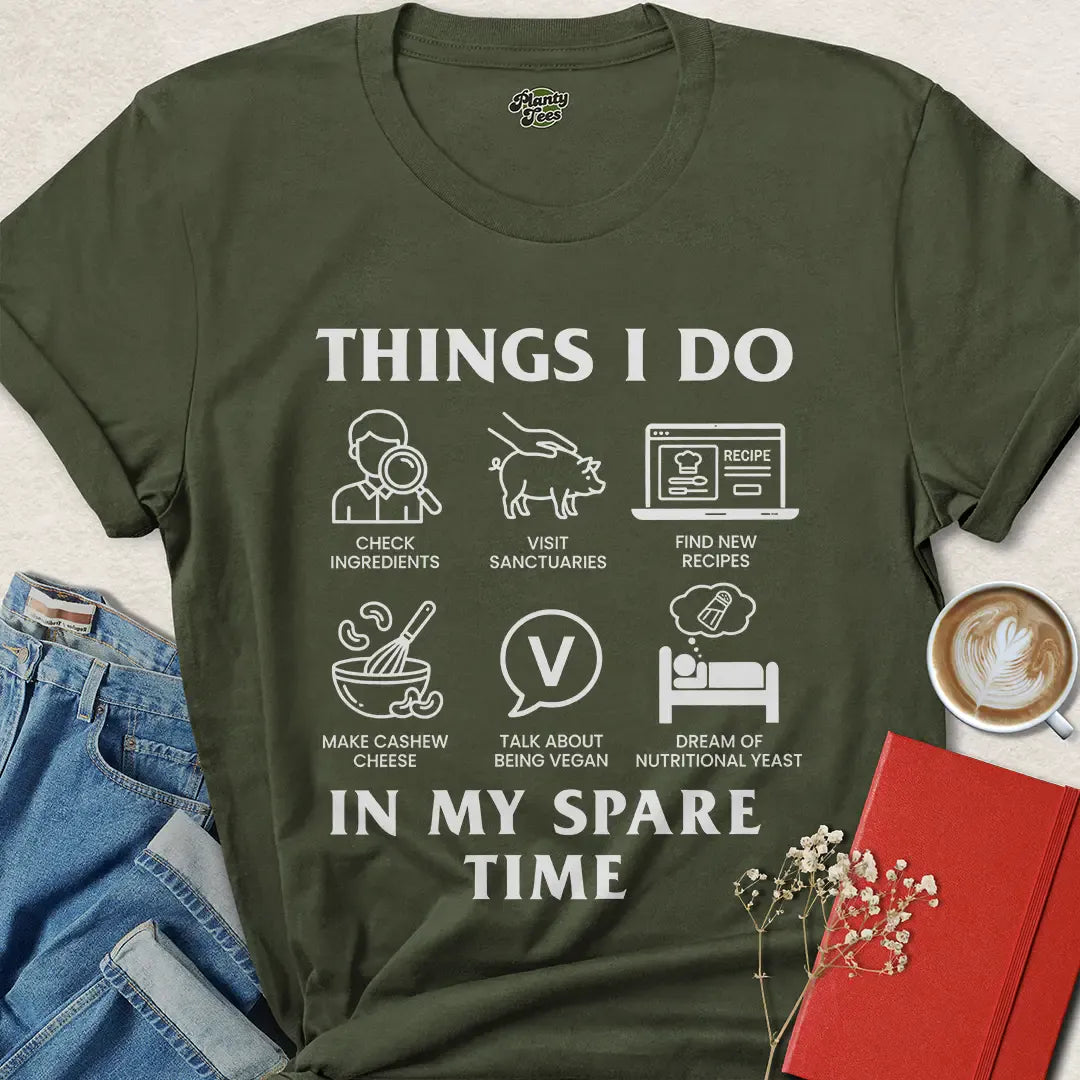 Things I Do Vegan Tee – Funny Plant-Based Lifestyle Shirt