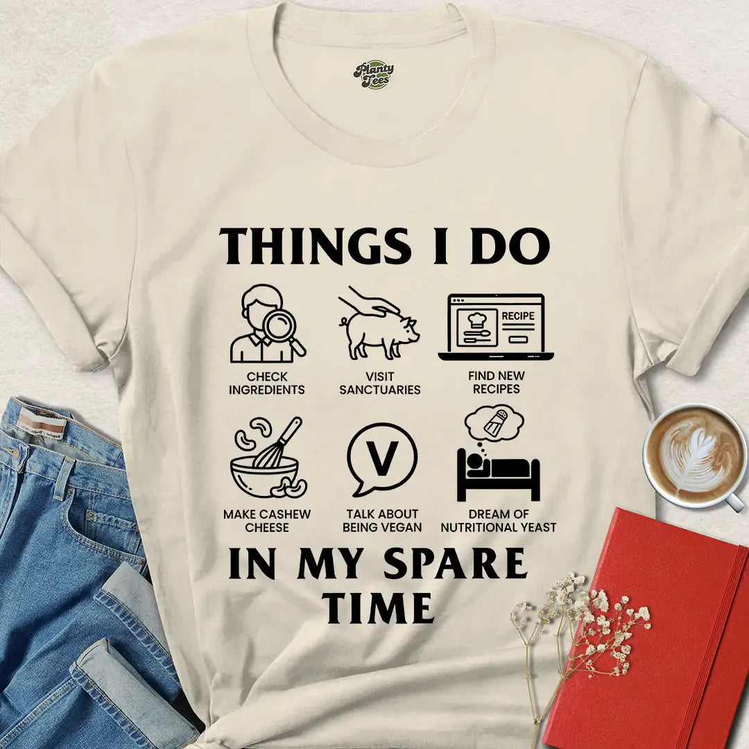 Things I Do Vegan Tee – Funny Plant-Based Lifestyle Shirt