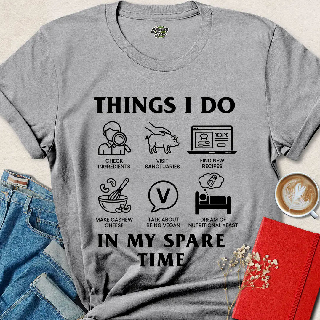 Things I Do Vegan Tee – Funny Plant-Based Lifestyle Shirt