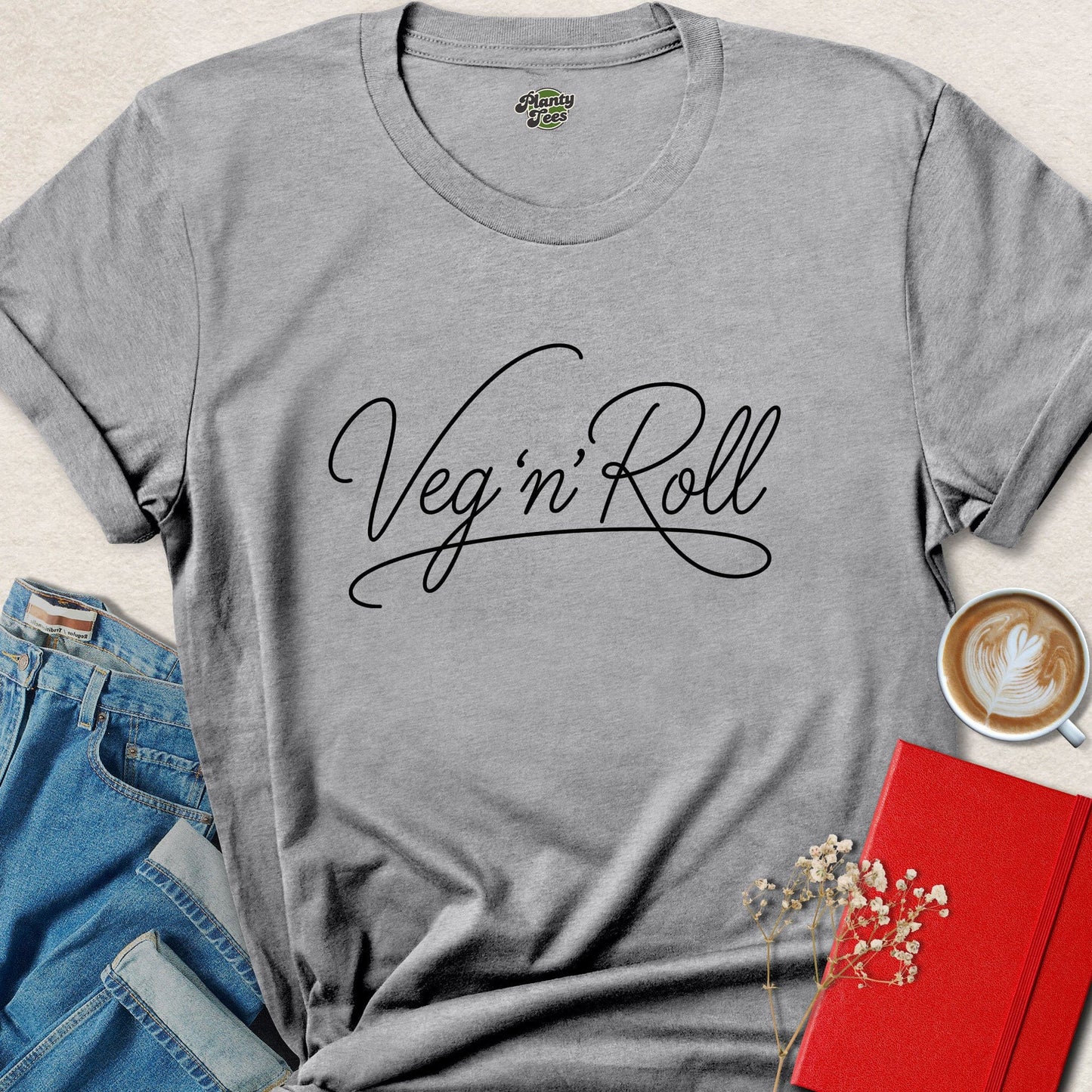 Veg n Roll Vegan Shirt – Plant Based Lifestyle Script Tee