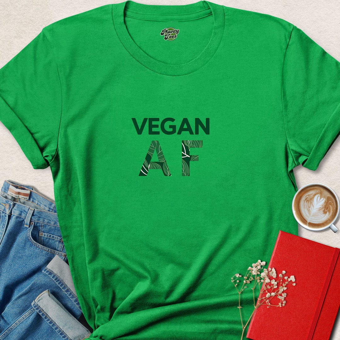 Vegan AF with Leafy Design T-Shirt