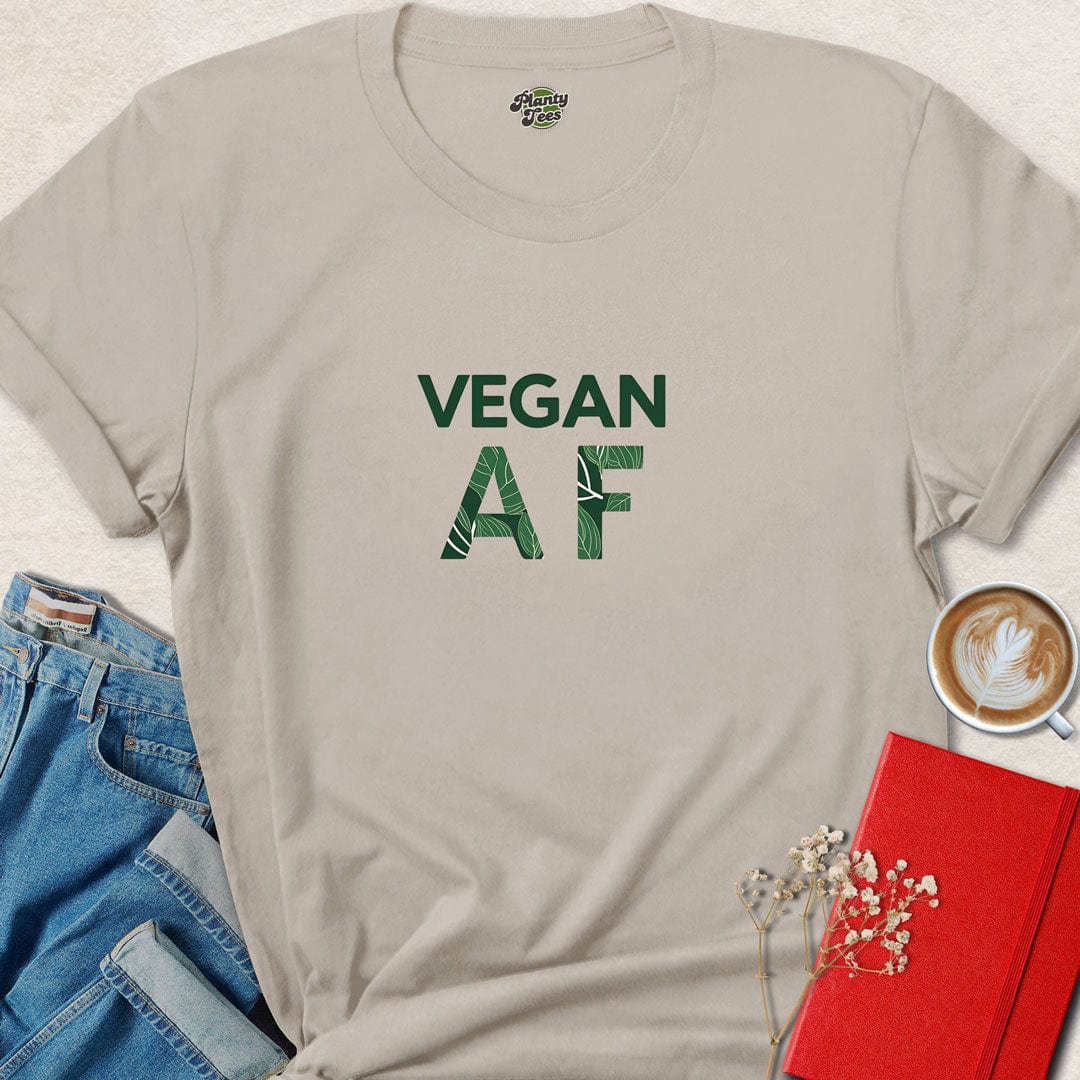 Vegan AF with Leafy Design T-Shirt