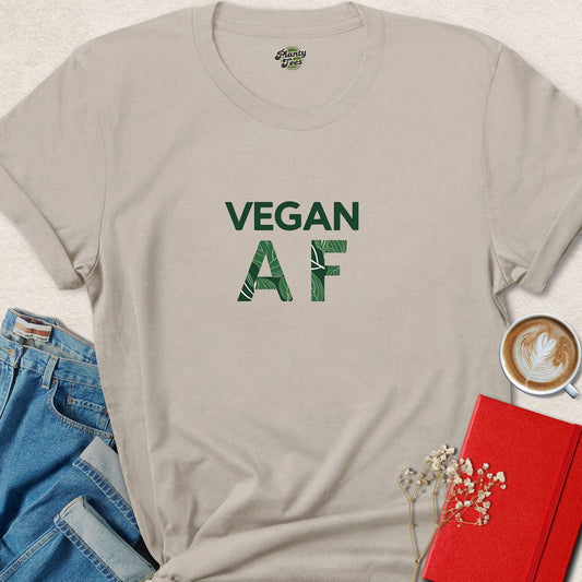 Vegan AF with Leafy Design T-Shirt