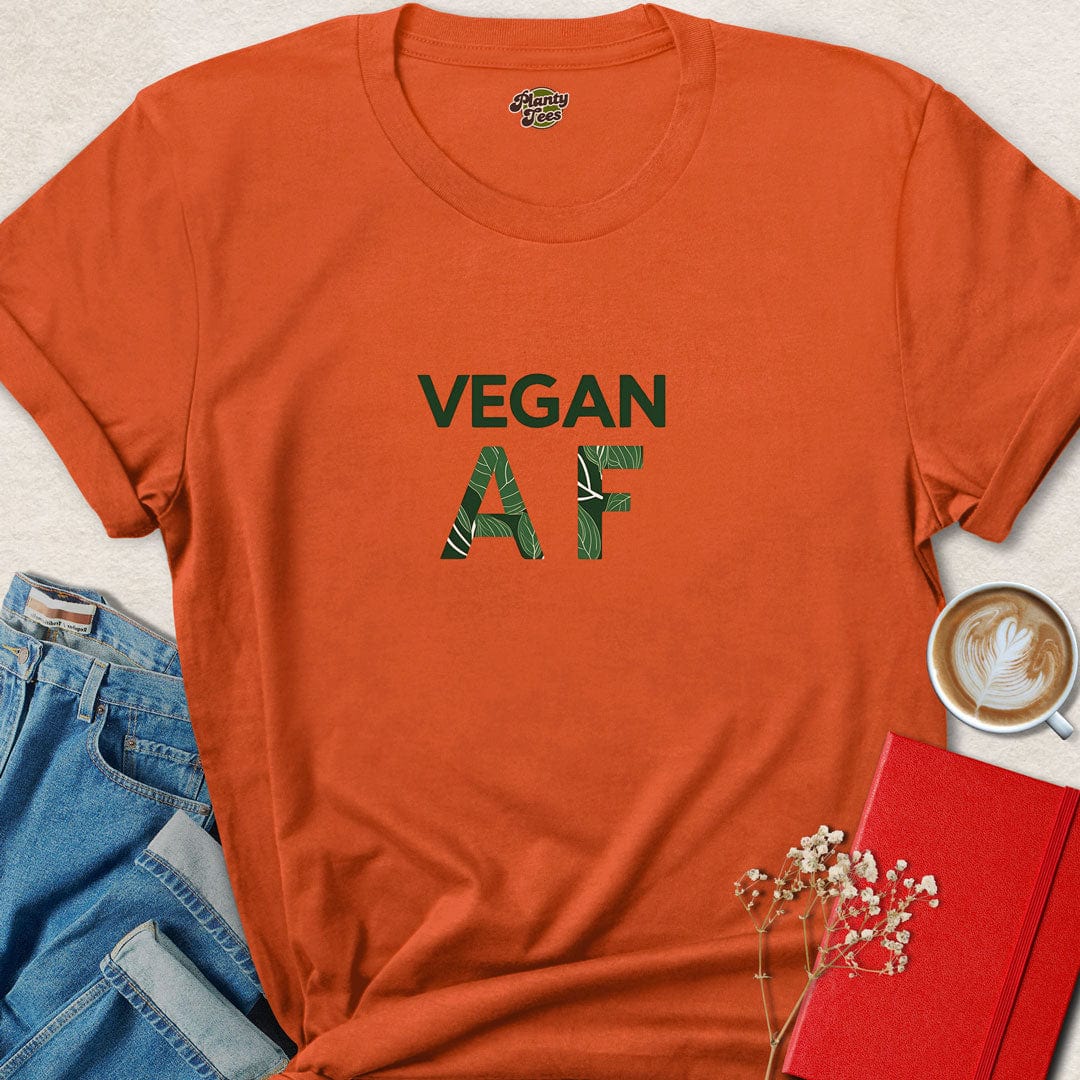Vegan AF with Leafy Design T-Shirt