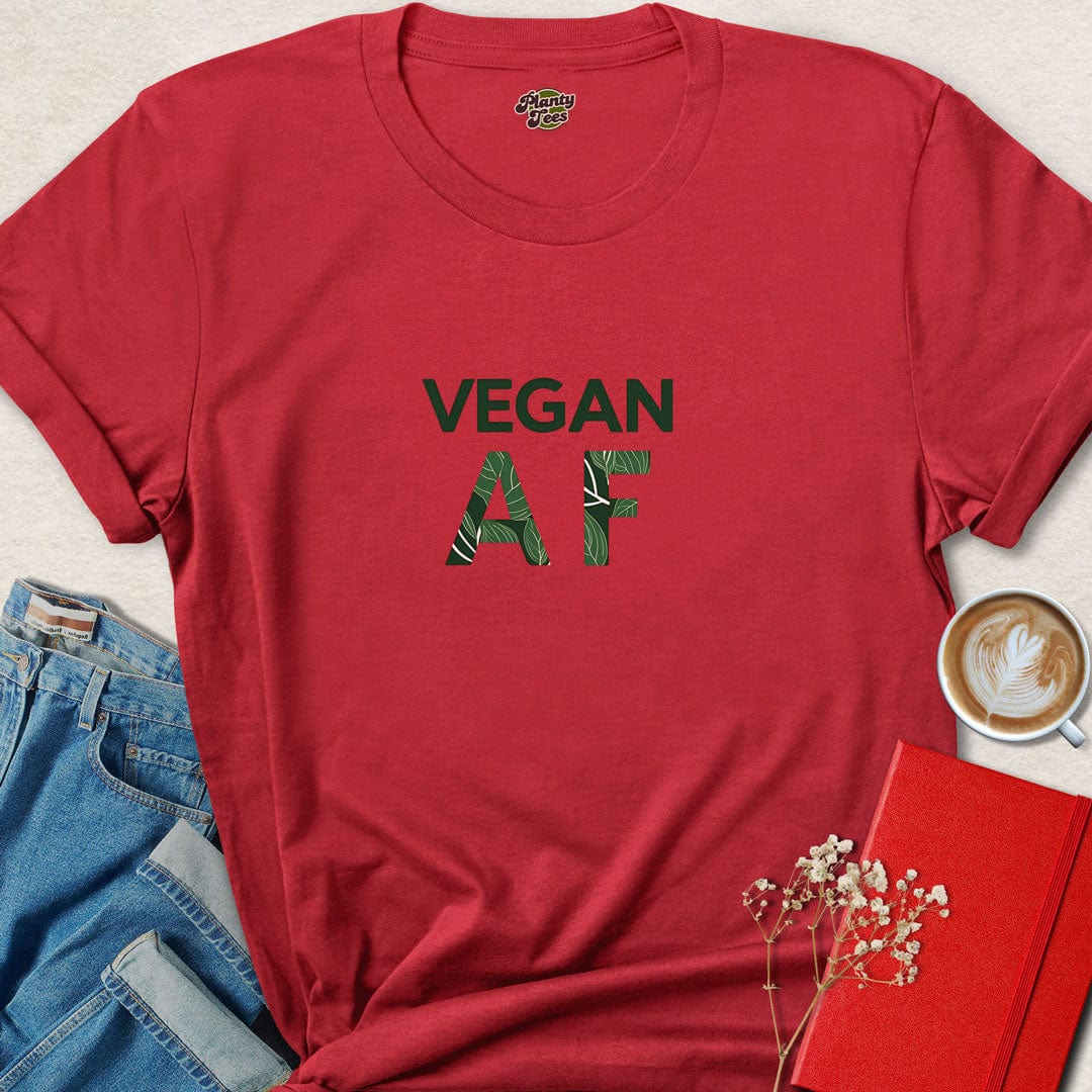 Vegan AF with Leafy Design T-Shirt