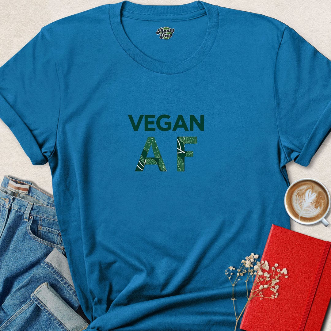 Vegan AF with Leafy Design T-Shirt