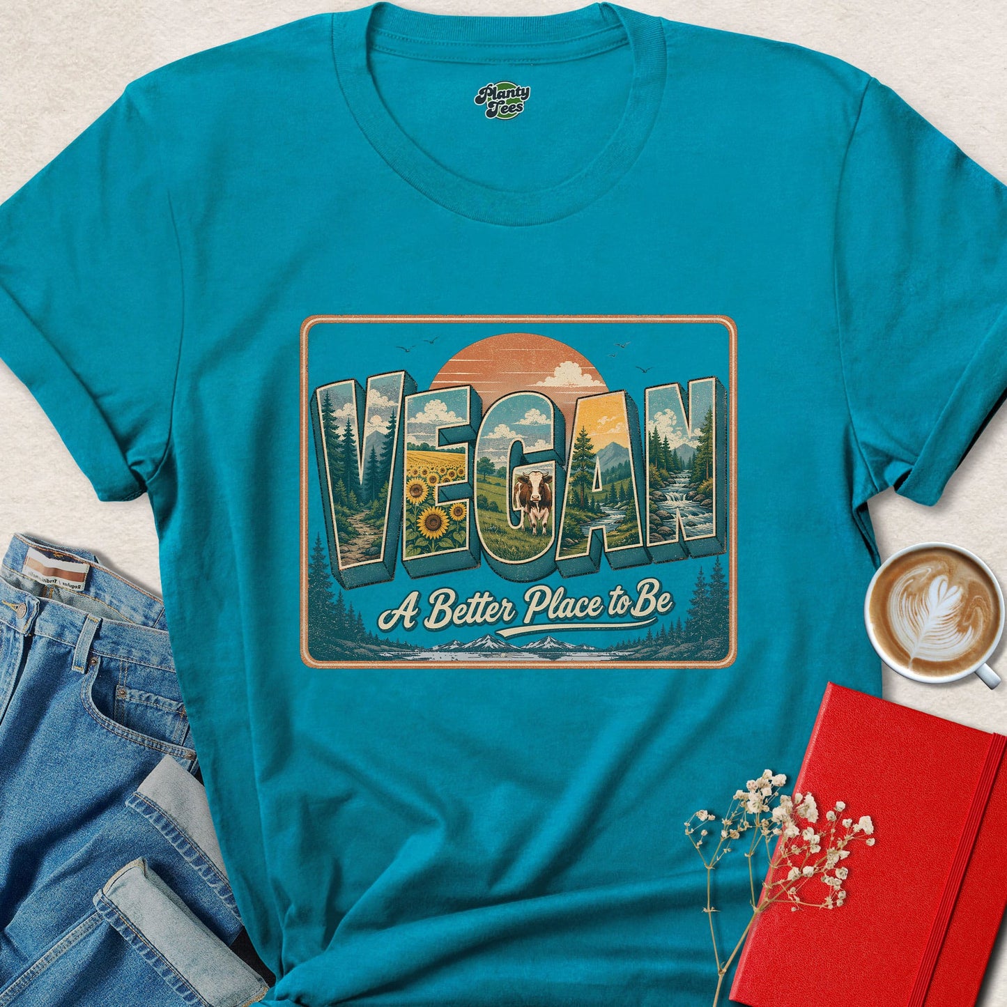 Vegan A Better Place To Be Shirt Plant Based Nature Graphic