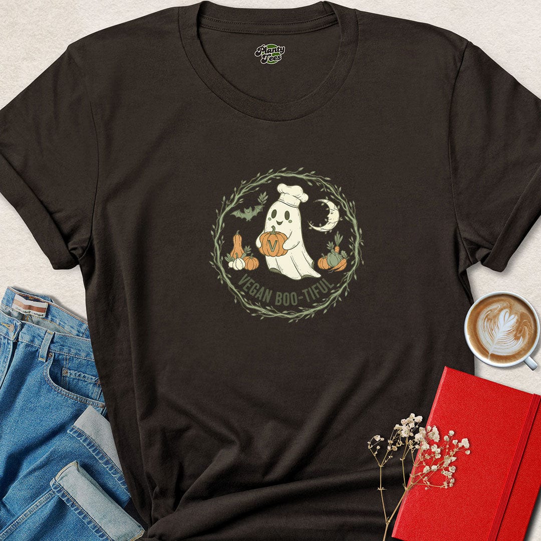 Vegan Halloween Shirt – Funny Ghost Tee for Plant-Based Fans