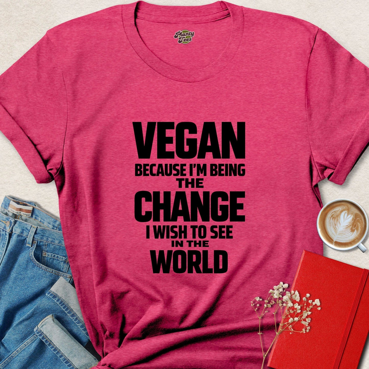 Vegan Be the Change Animal Rights Activist Vegan Shirt