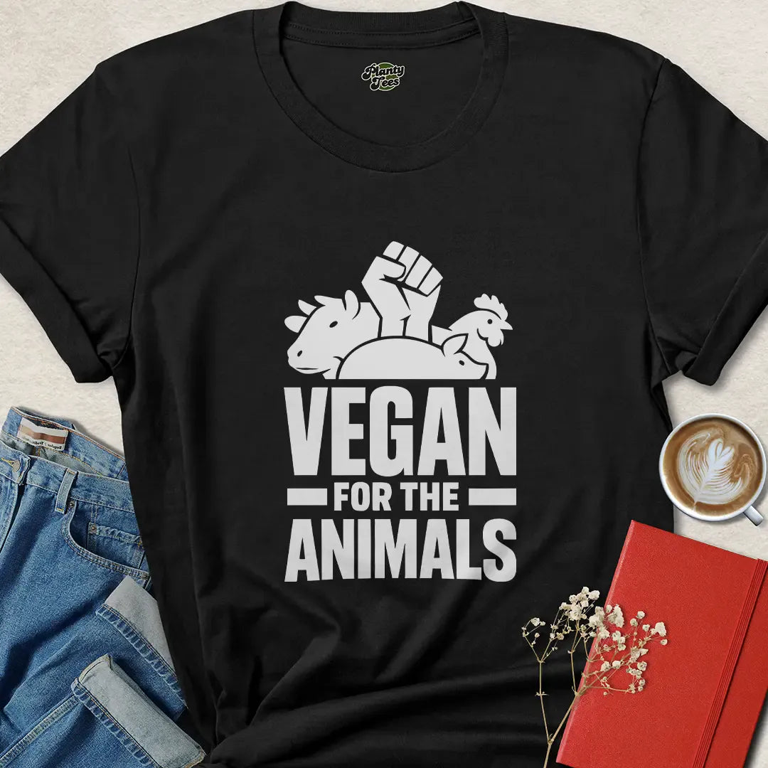 Vegan For the Animals Shirt – Bold Animal Rights Tee for Ethical Activists