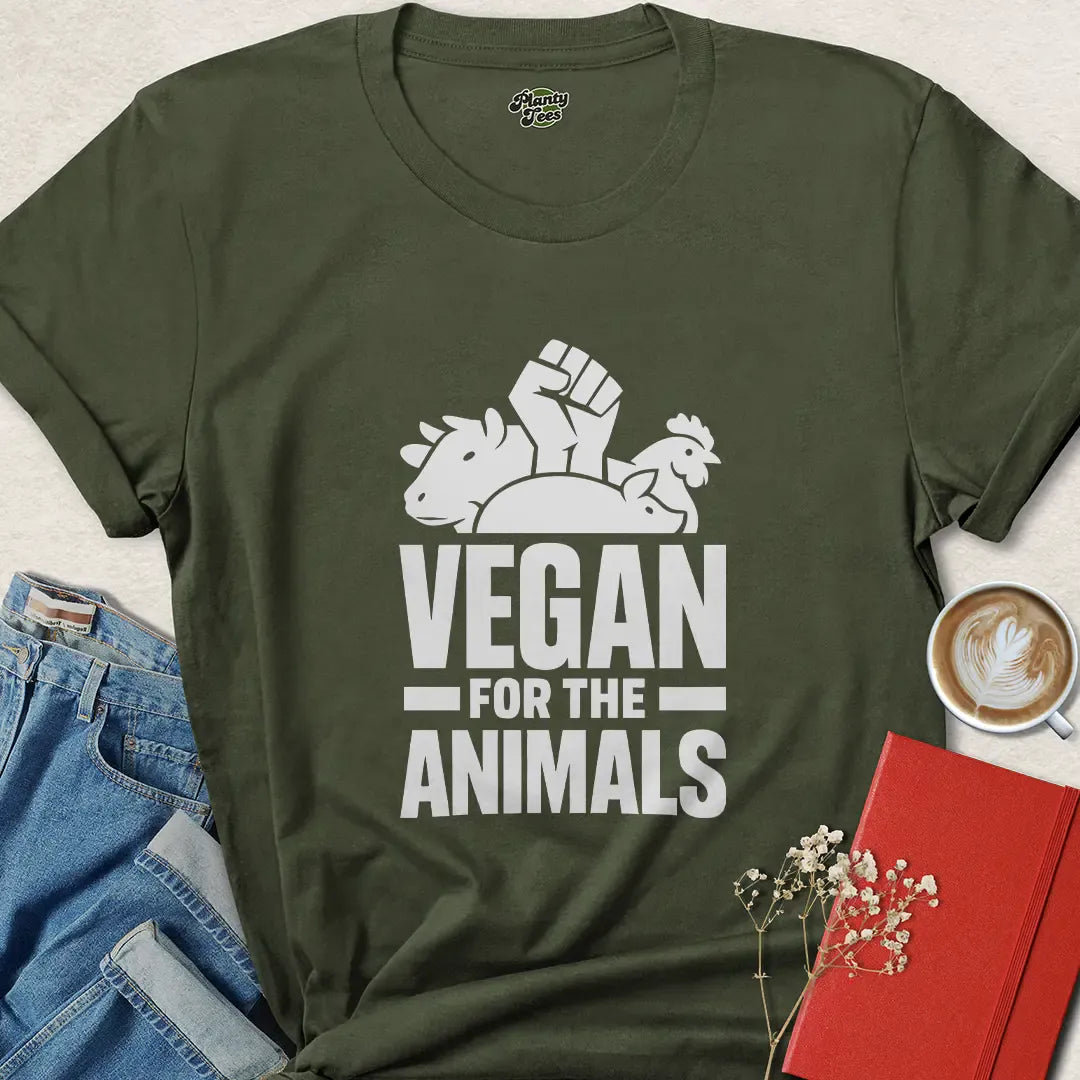Vegan For the Animals Shirt – Bold Animal Rights Tee for Ethical Activists