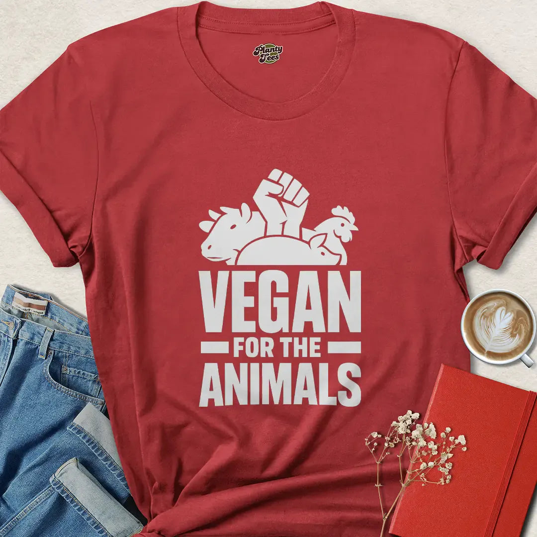 Vegan For the Animals Shirt – Bold Animal Rights Tee for Ethical Activists