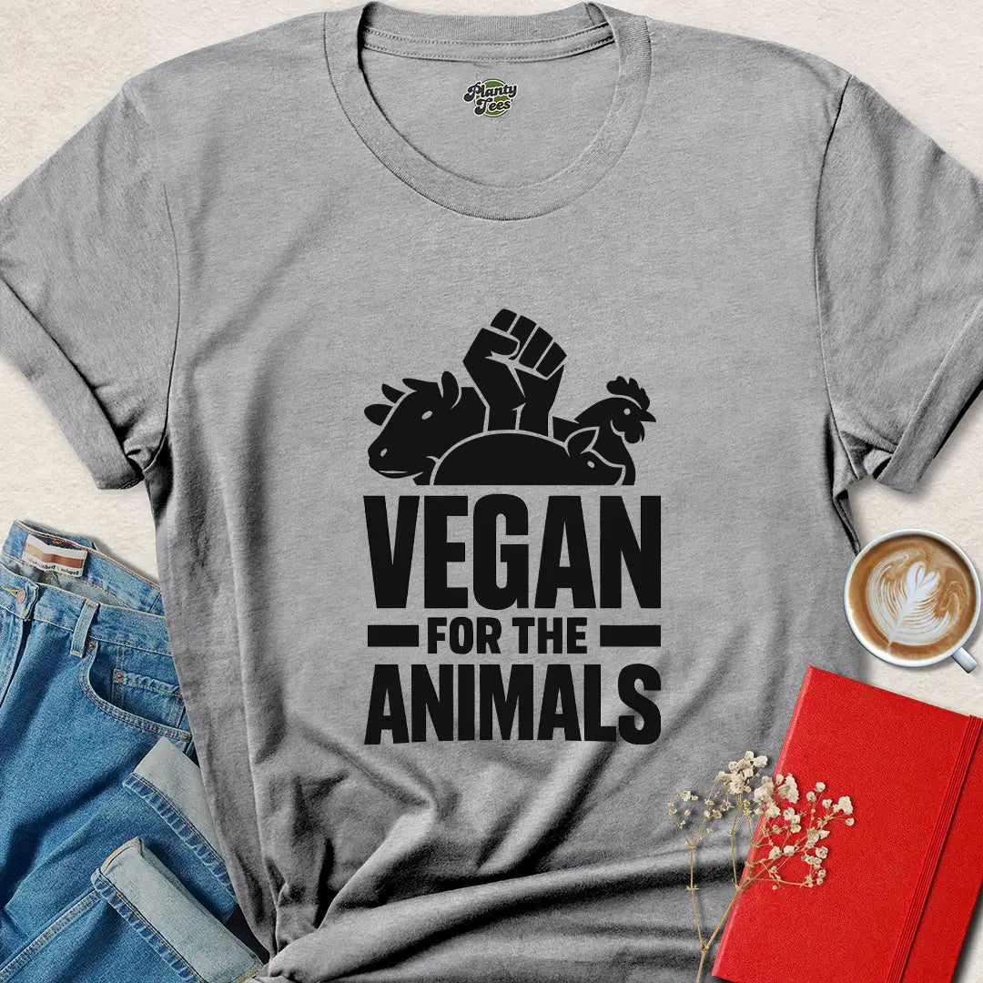 Vegan For the Animals Shirt – Bold Animal Rights Tee for Ethical Activists