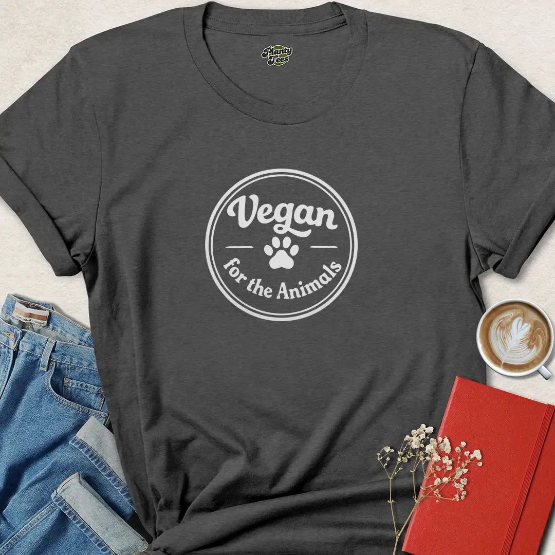 Vegan for the Animals Paw Shirt – Simple, Kind Message Tee for Animal Lovers
