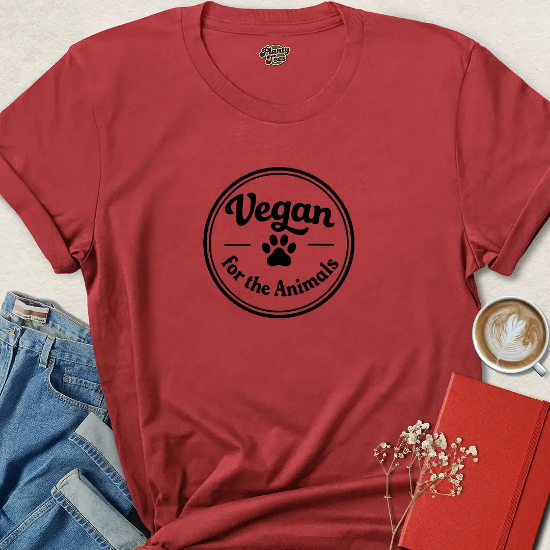Vegan for the Animals Paw Shirt – Simple, Kind Message Tee for Animal Lovers