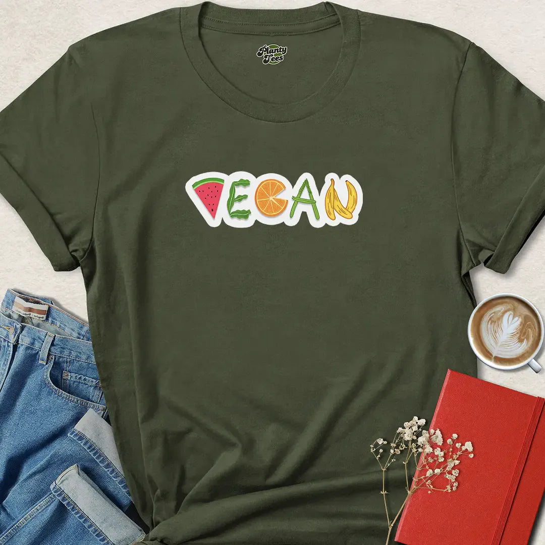 Vegan Fruit Design Plant Based T-Shirt