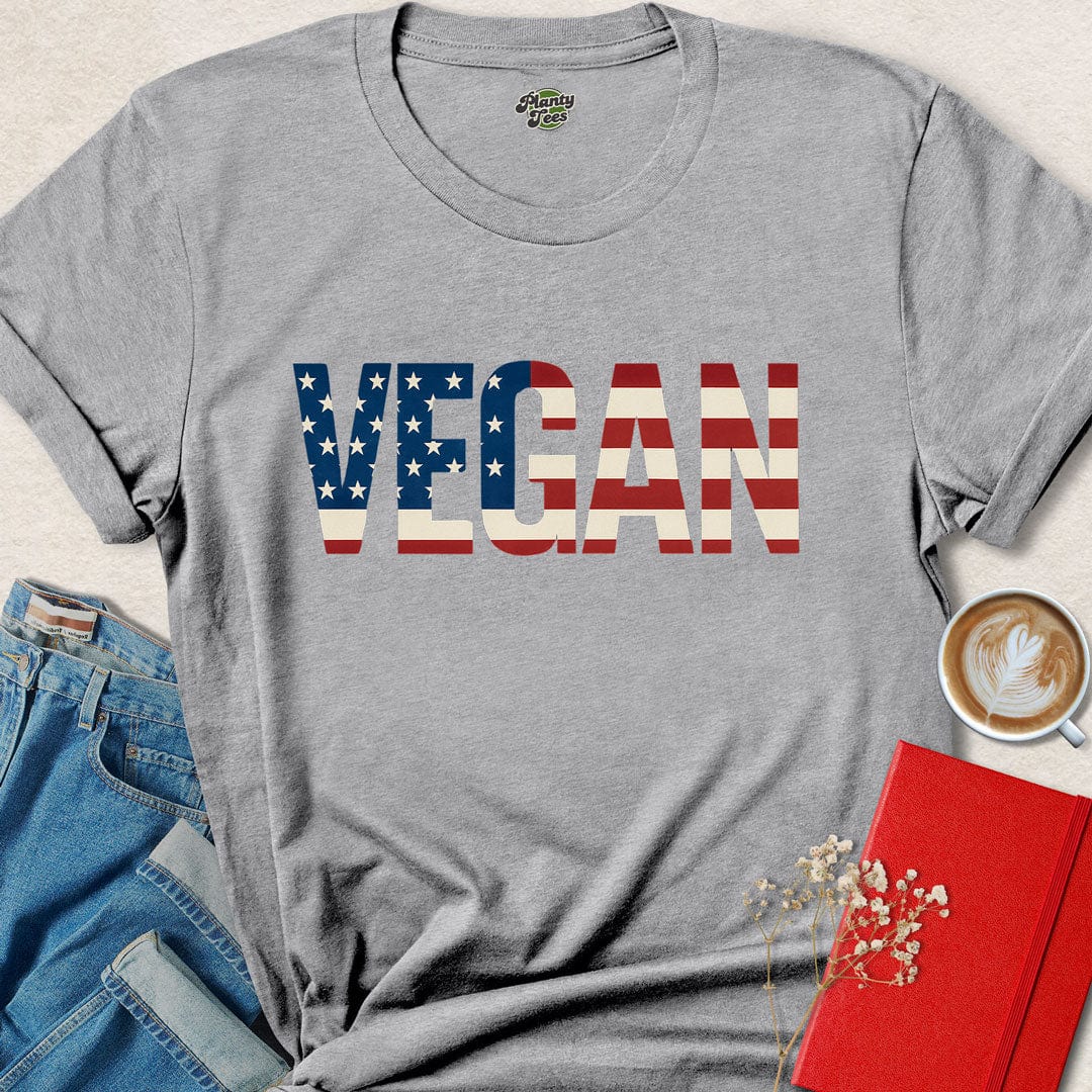 Vegan USA Patriotic T-Shirt