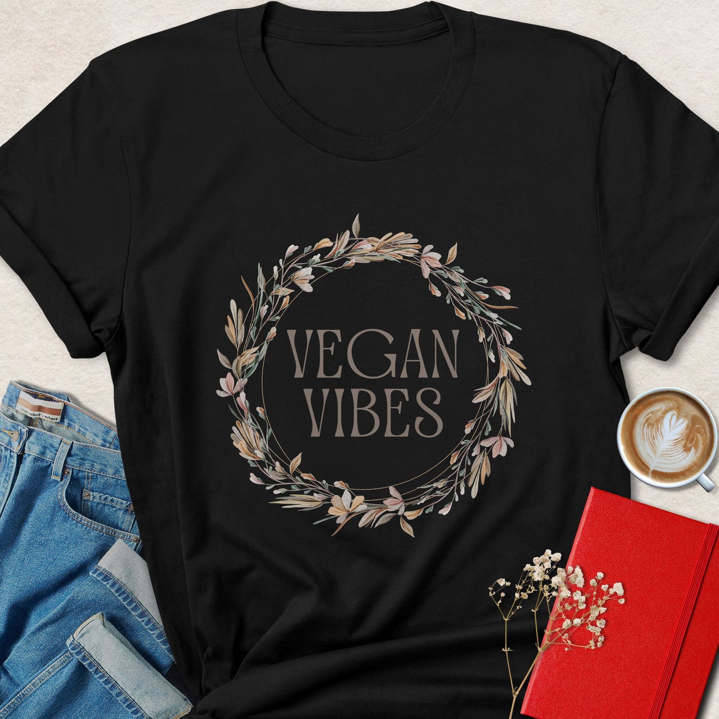 Vegan Vibes Botanical Shirt | Floral Vegan Graphic Tee