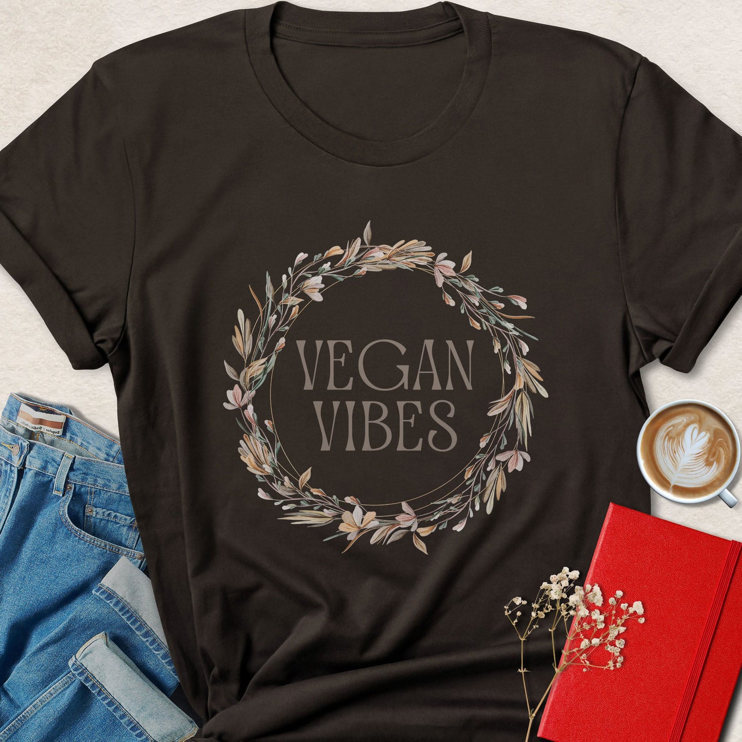 Vegan Vibes Botanical Shirt | Floral Vegan Graphic Tee