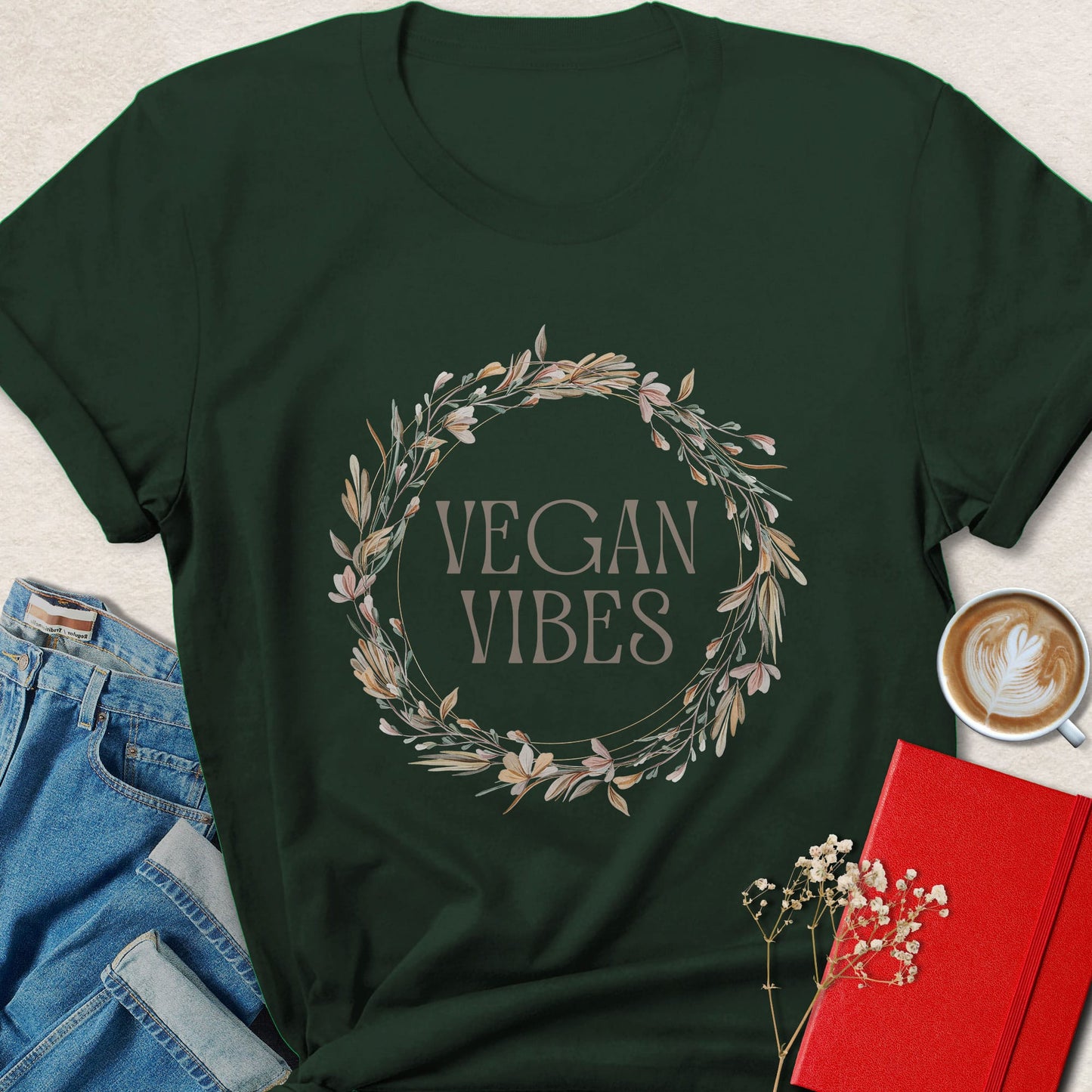 Vegan Vibes Botanical Shirt | Floral Vegan Graphic Tee