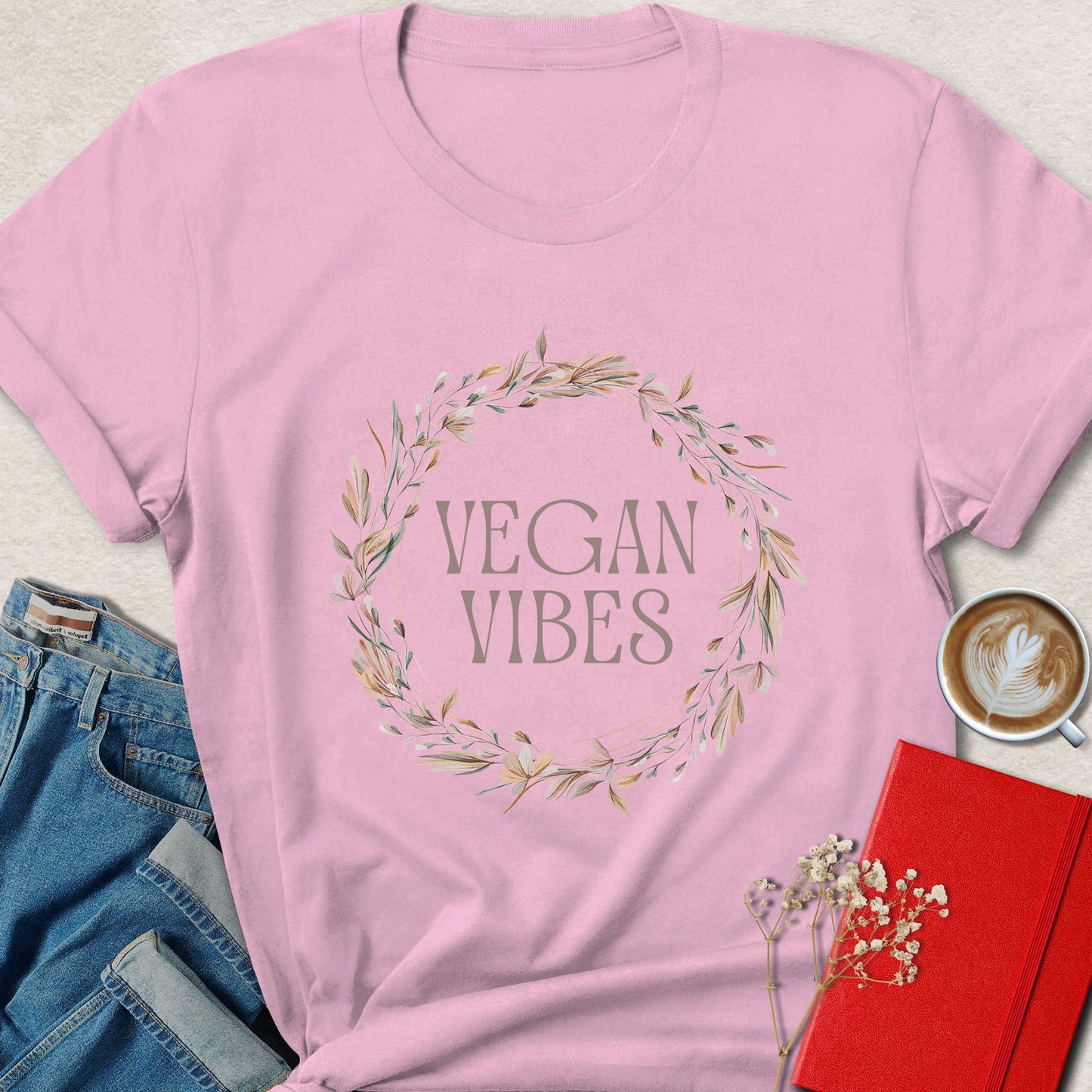 Vegan Vibes Botanical Shirt | Floral Vegan Graphic Tee