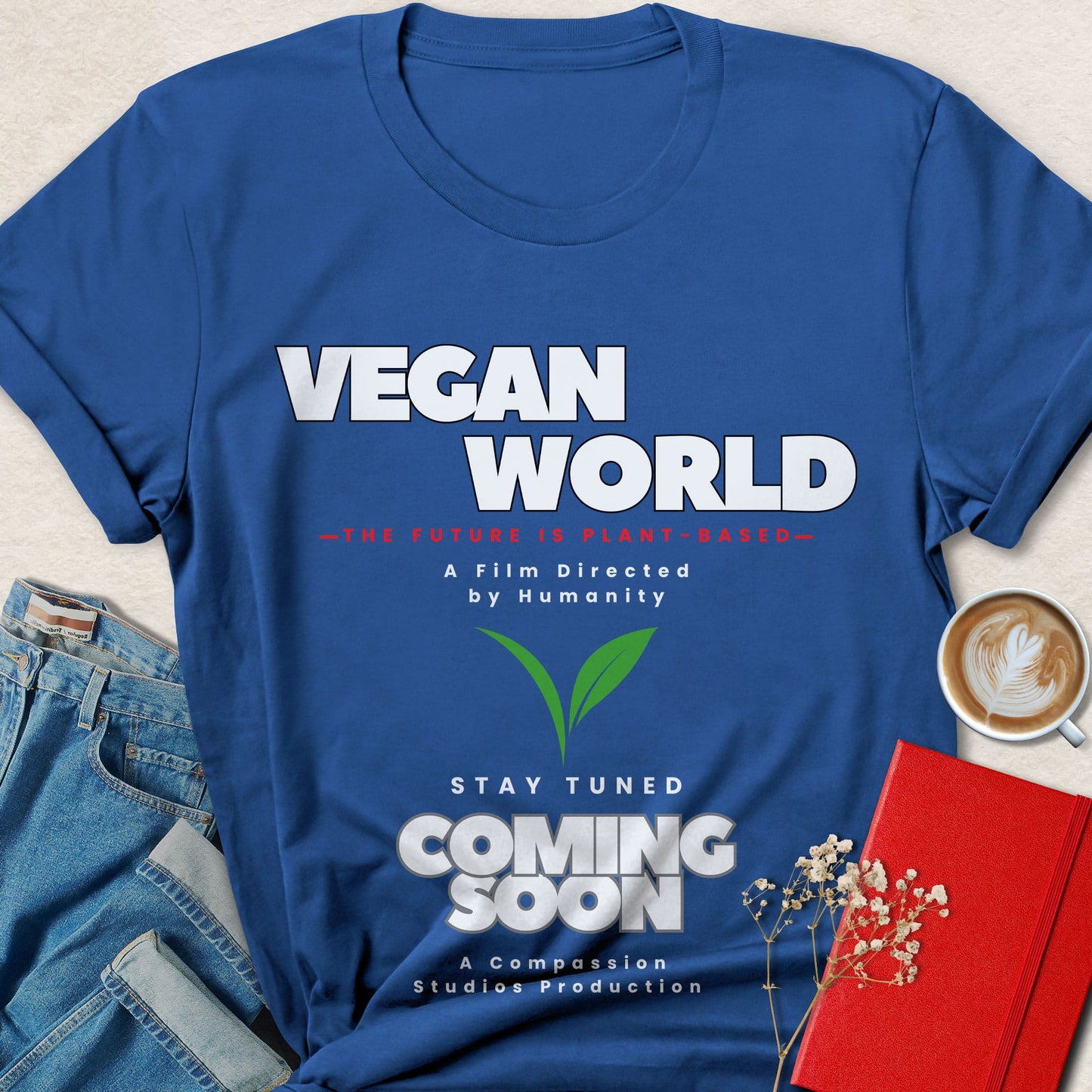 Vegan World Coming Soon, Plant-Based Movie Poster Tee