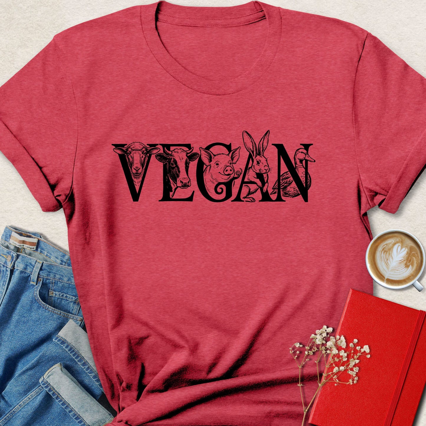 Vegan Farm Animal Graphic T-shirt