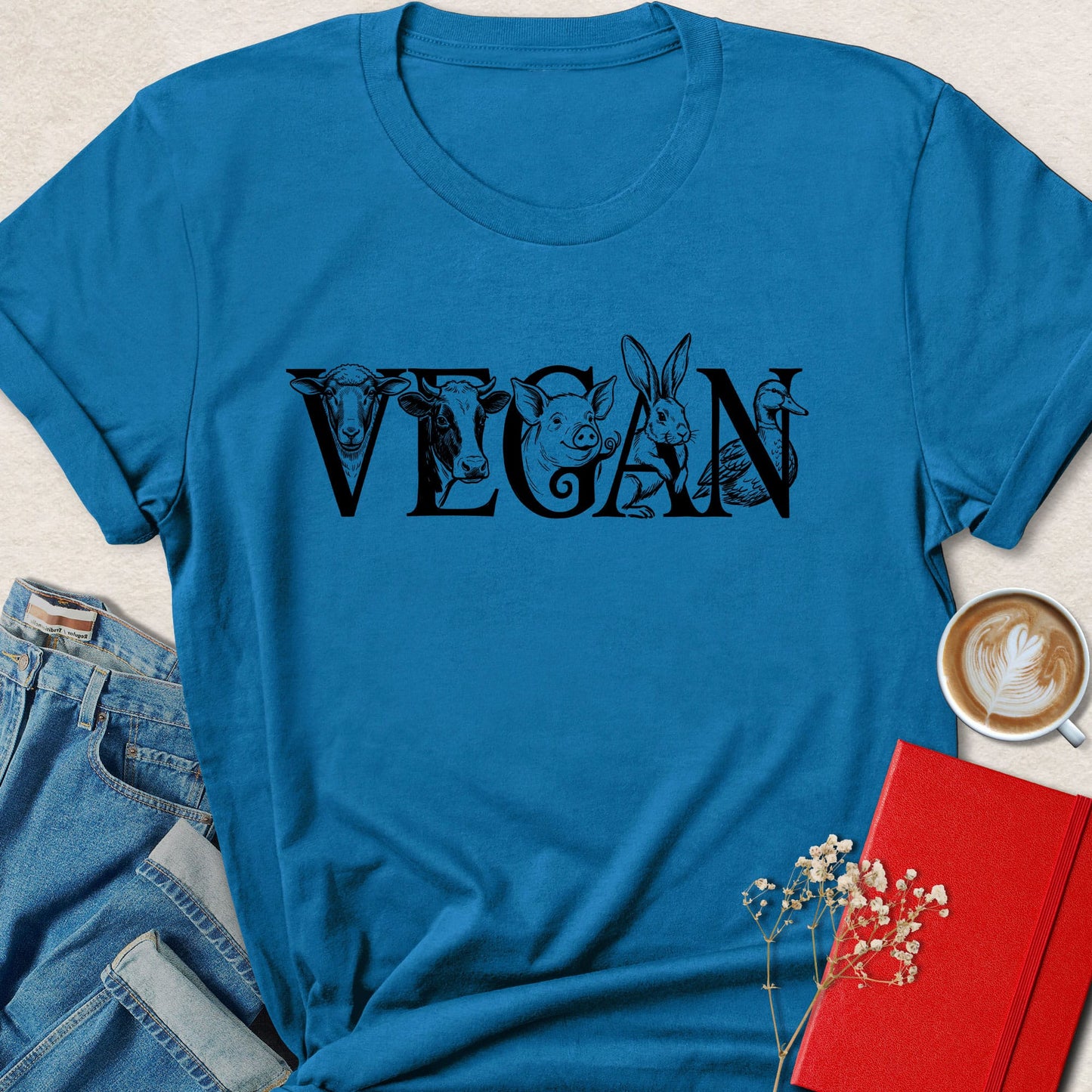 Vegan Farm Animal Graphic T-shirt